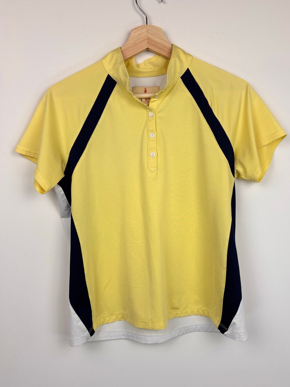 💛 Sport Haley Golf Polo | M | Yellow Navy Colorblock